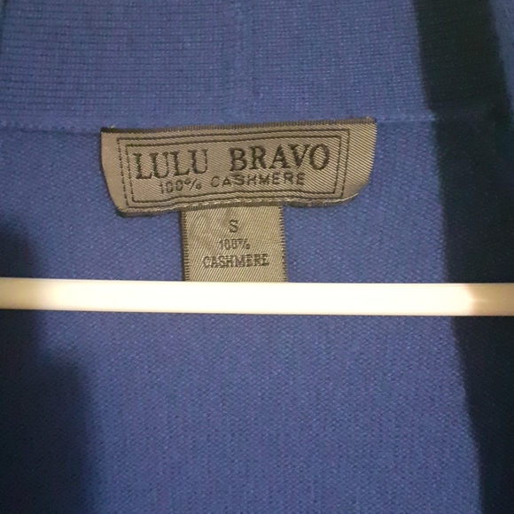 Vibrant Cobalt Royal Blue Toggle button 100%CASHMERE Shawl neck Cardigan Sweater - Picture 4 of 4